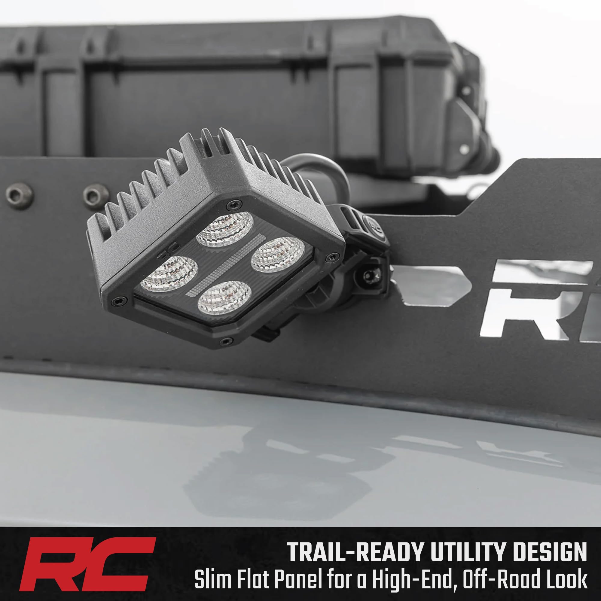 2" Rough Country Square Swivel Mount LED Light Pods with Amber DRL - Flood Beam, 360° Adjustable Off-Road Cube Lights, 40W 3600 Lumens Cree LEDs, IP67 Waterproof