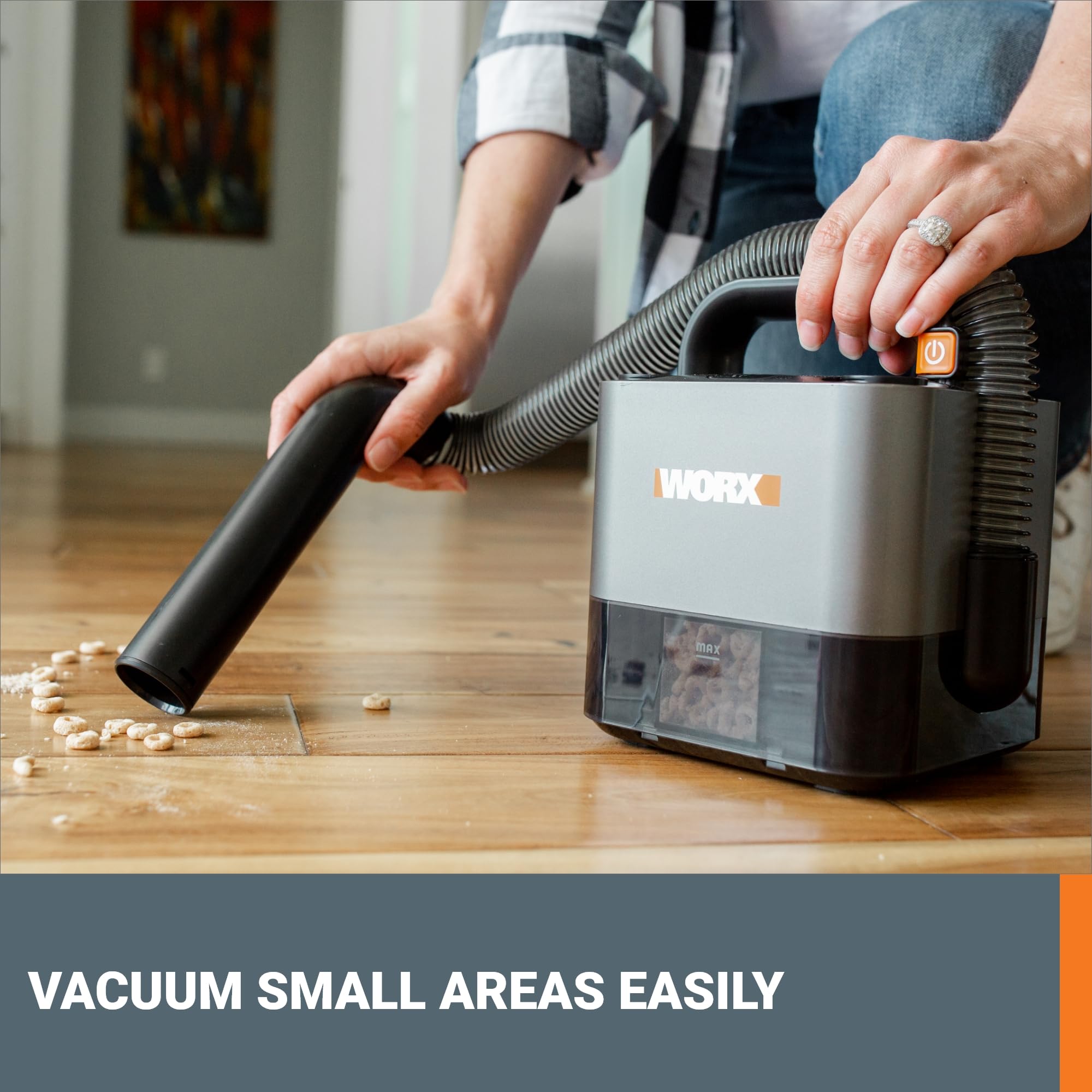 WORX 20V Power Share Cordless Cube Vac Compact Vacuum, Black