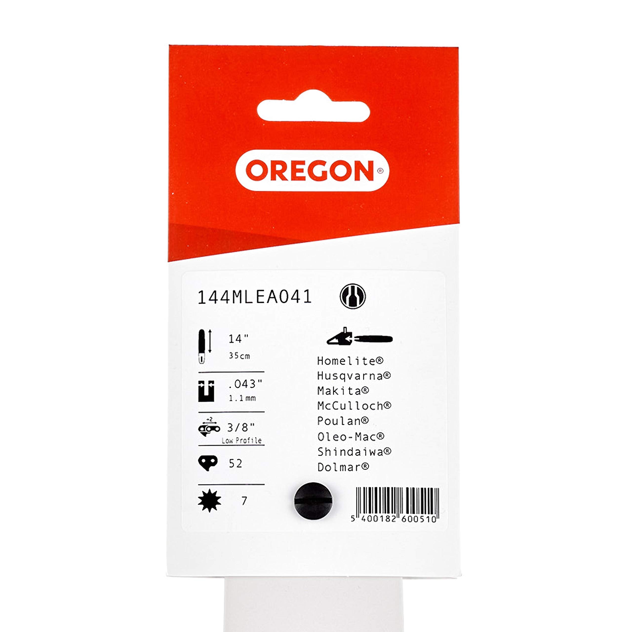 Oregon Chainsaw Guide Rail 14 Inch Double Guard, Reversible 35 cm Saw Rail, for A041 Engine Connection, 3/8 Inch Low Profile Pitch, 1.1 mm Groove Width, Suitable for Makita, Bosch, Worx & More
