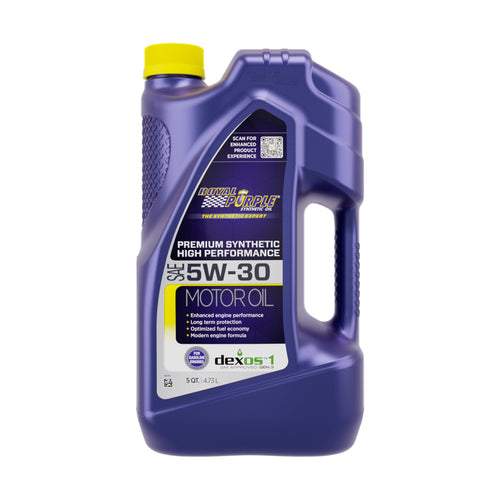 API-Licensed Royal Purple SAE 5W-30 High Performance Synthetic Motor Oil - 5 qt., Model:ROY51530