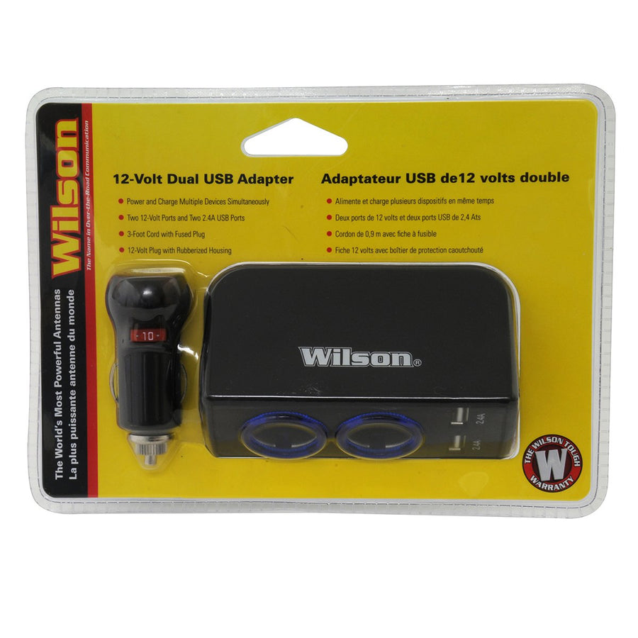 12-Volt Wilson Dual USB Adapter with 3 Foot Cord 3052224USBBL