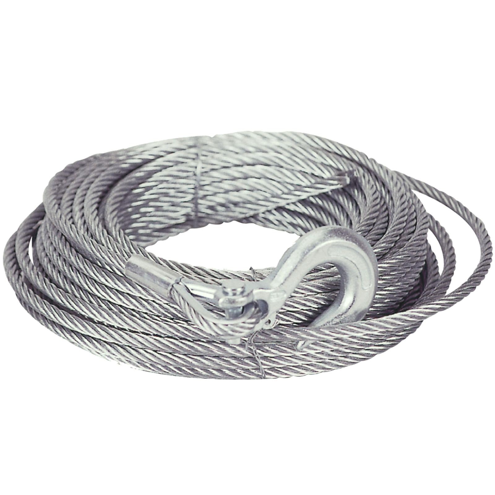 Mile Marker Single 3/8” x 100’ Replacement Steel Cable with Removable Hook for Trucks - 19-50020C for Winches 9,500 to 12,000 lbs. - Engineered for Durability & Convenience