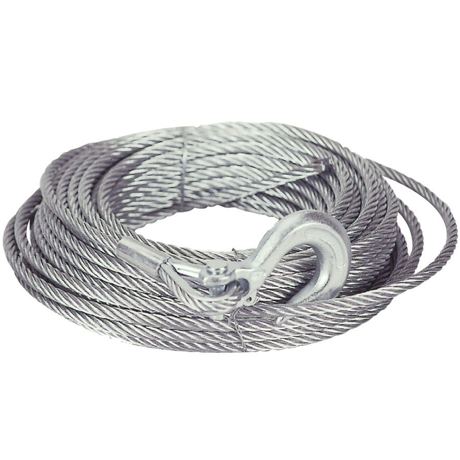 Mile Marker Single 3/8” x 100’ Replacement Steel Cable with Removable Hook for Trucks - 19-50020C for Winches 9,500 to 12,000 lbs. - Engineered for Durability & Convenience