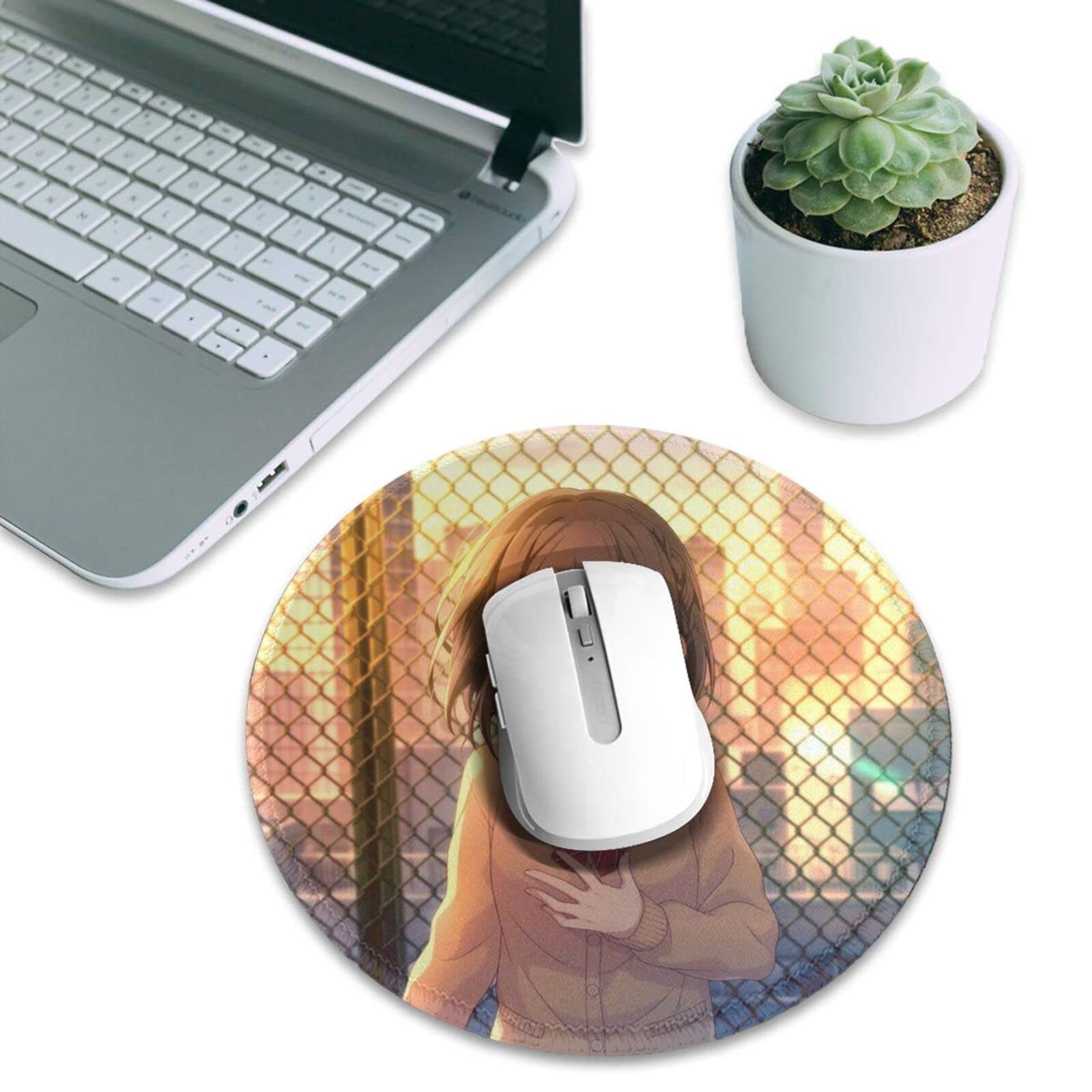 Cute Monira Project Sekai Round Mouse Pad, Gaming Mouse Pad, Waterproof, Anti-Slip, Durable, Stylish, For Office and Home, 4 Pieces