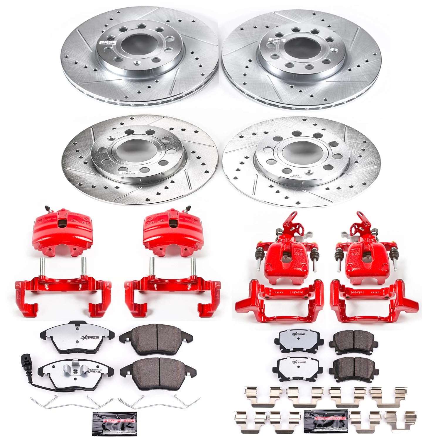 Power Stop Z26 KC4068A-26 Front & Rear Brake Kit Volkswagen For Volkswagen Jetta 2005-2010, Volkswagen Rabbit 2006-2009 [Model Specific]