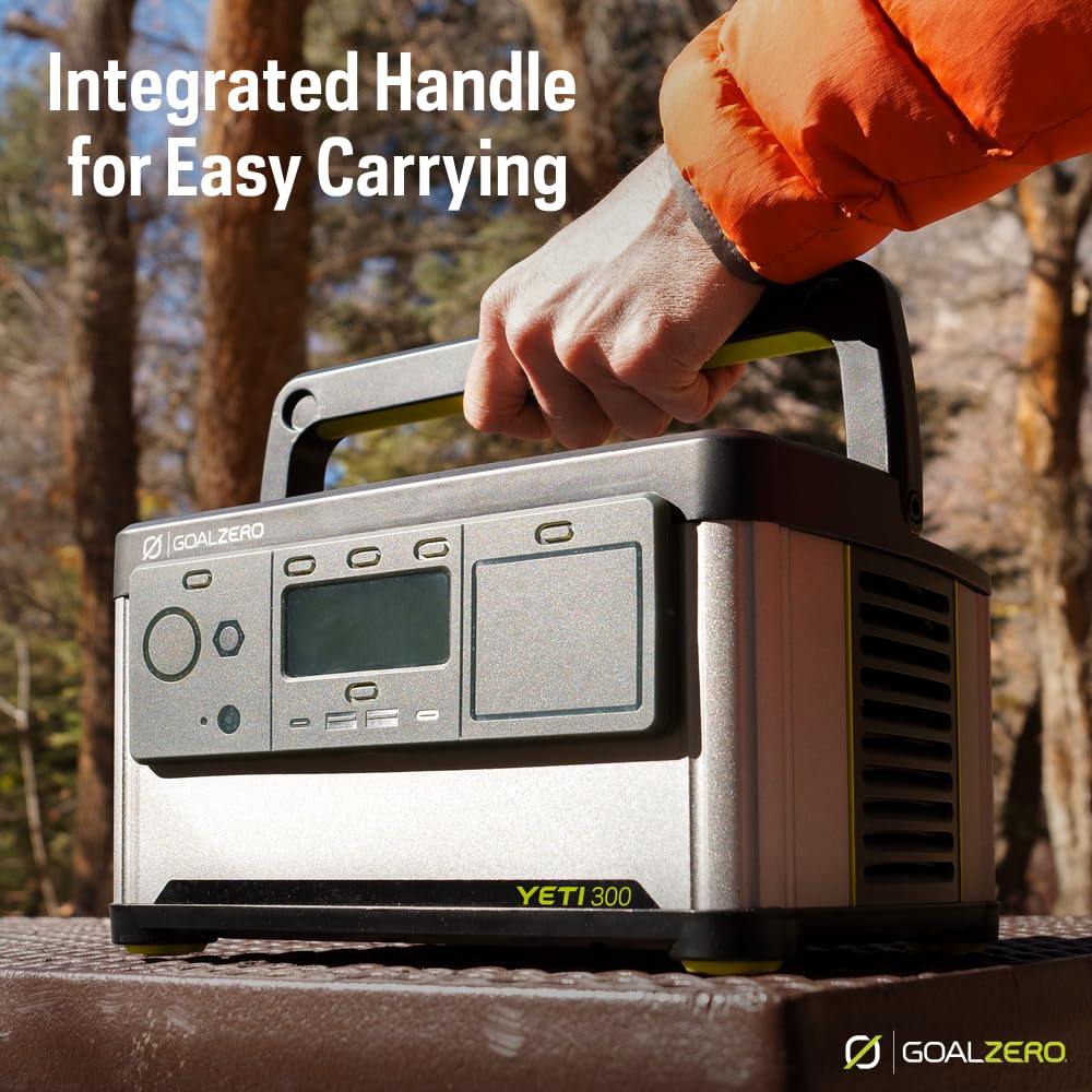 Goal Zero Yeti 300 Portable Power Station, 297 Watt Hour LiFePO4 Battery, Water resistant & Dustproof Solar Generator For Outdoors, Camping, Tailgating, & Home, Clean Renewable Off-Grid Power