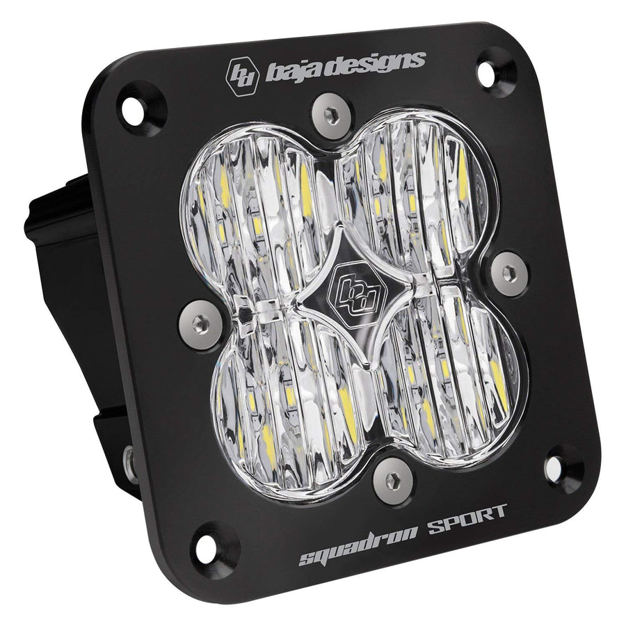Baja Designs Flush Mount Squadron Sport LED Auxiliary Light for Jeeps, Off-Road 4x4, Trucks, UTV, ATV, SUV (Wide Cornering; Clear)