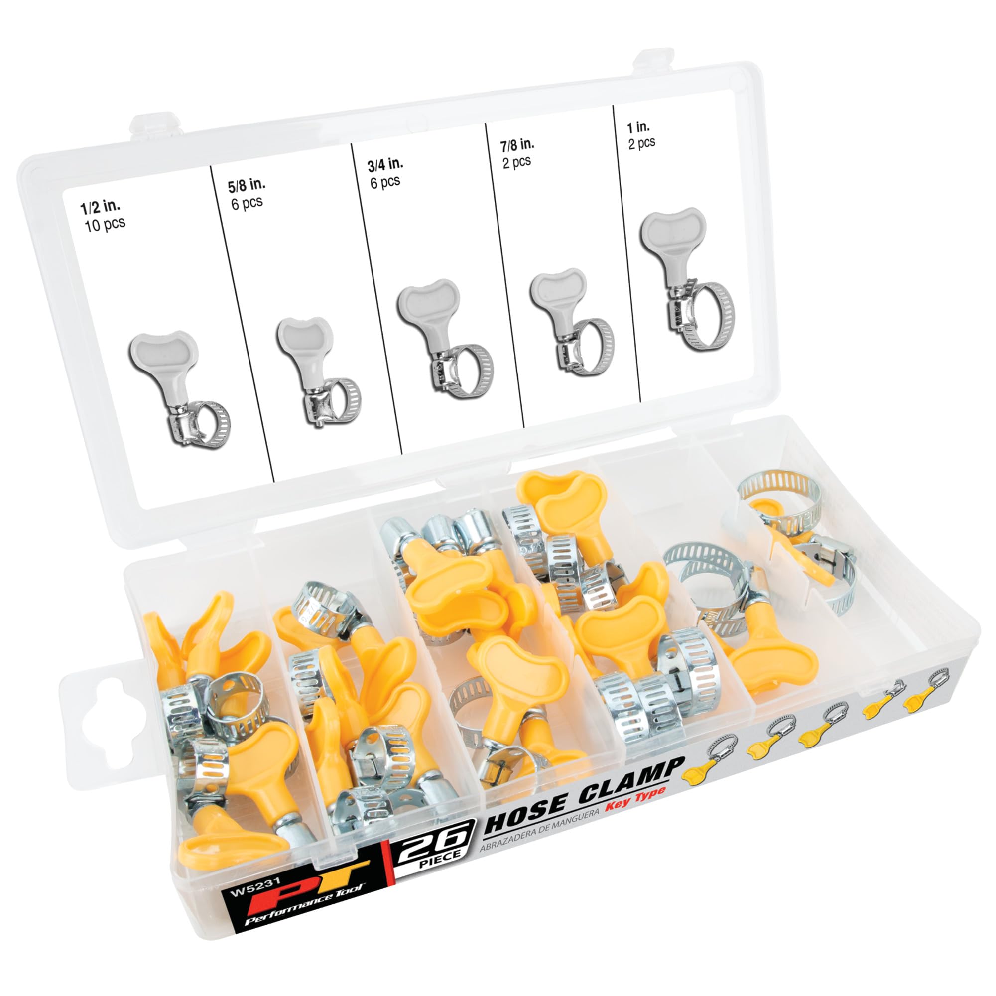 W5231 Performance Tool 26pc Key Type Hose Clamps Kit