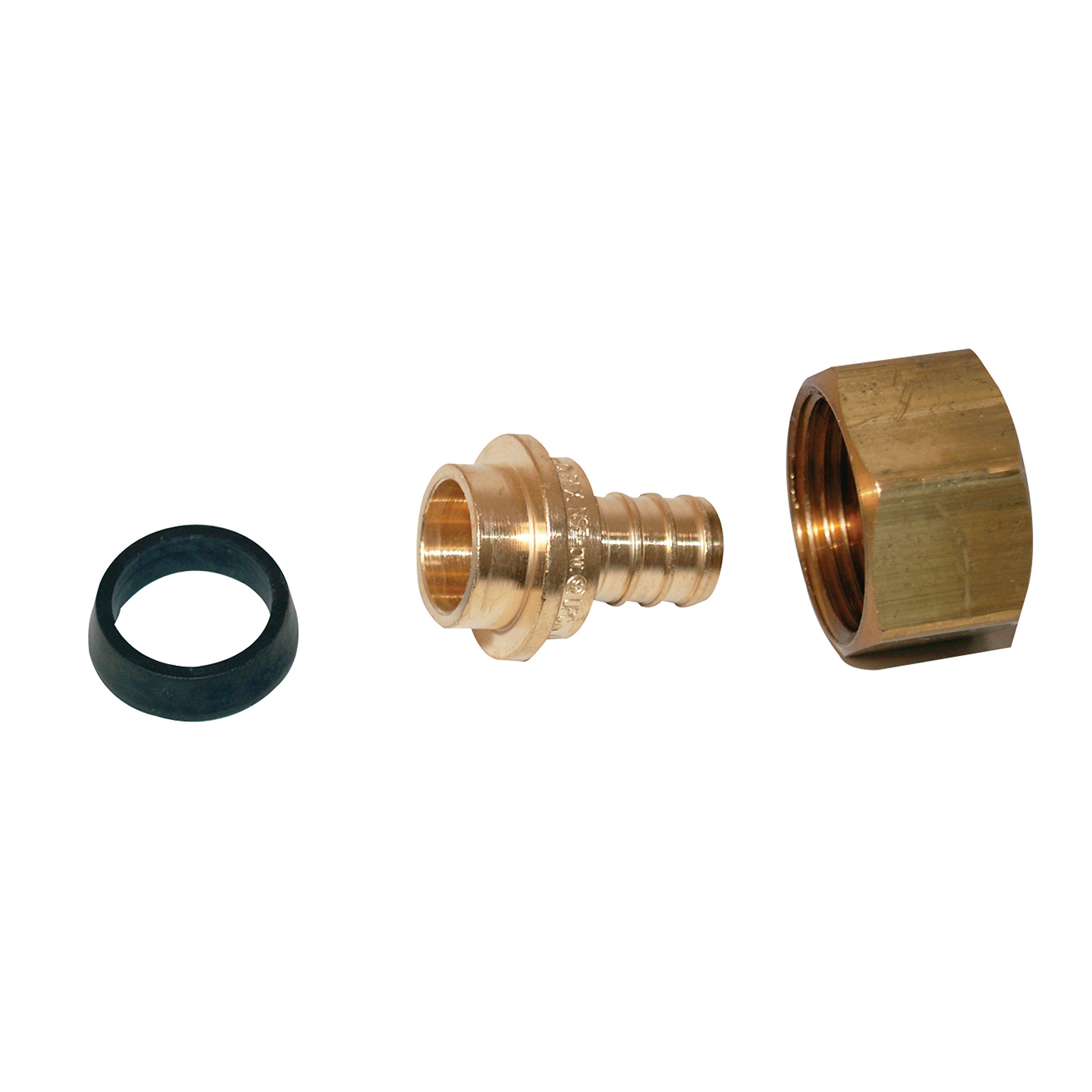 Brass Swivel Adapter Flair-It 51196 - 1/2" x 1/2" FPT SWV, Brass Nut