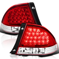 Chrome Red Tail Lights SPEC-D TUNING Compatible with 2001-2005 Lexus IS300, Left + Right Pair Assembly
