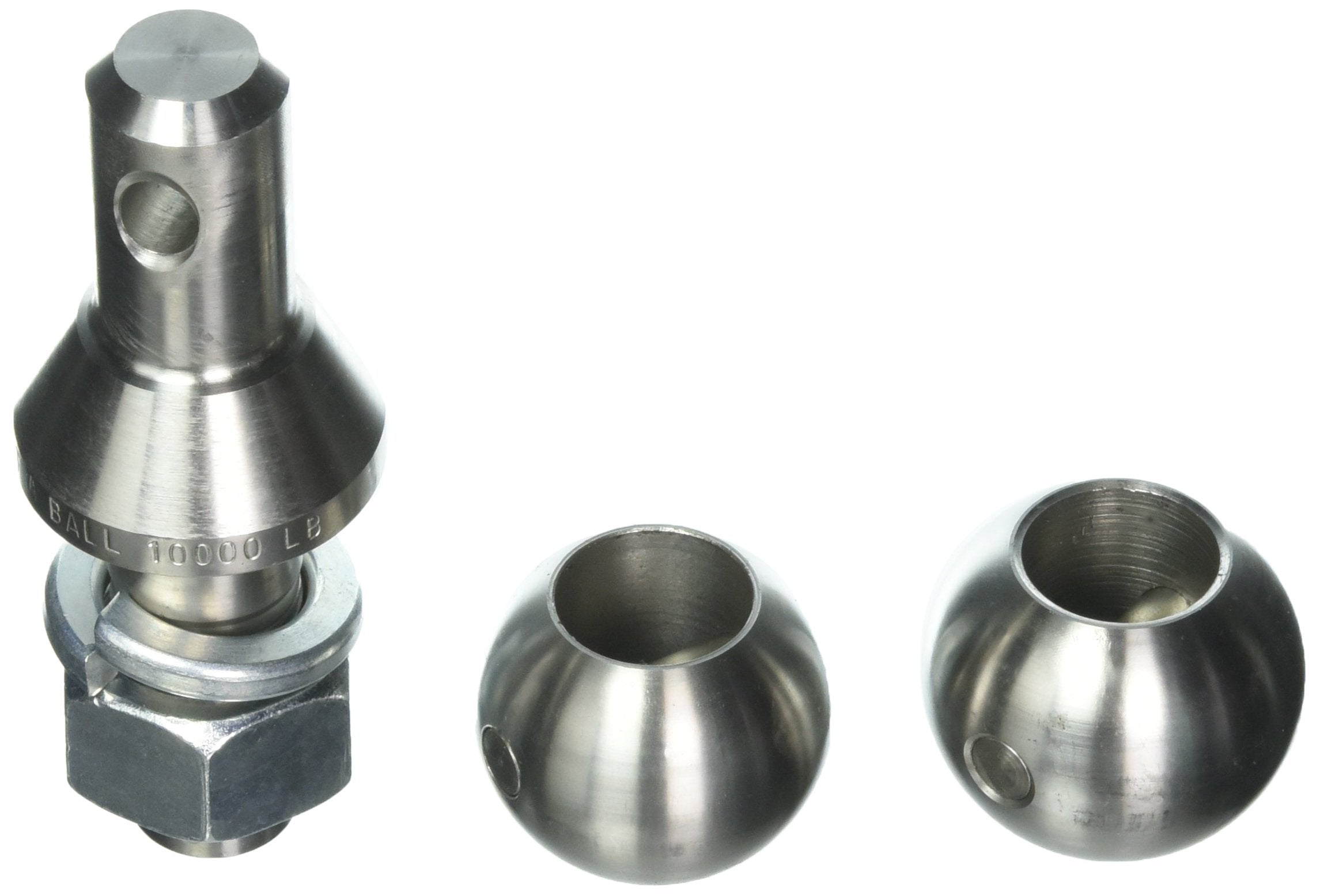 1 Stainless Steel Shank Convert-A-Ball System + 1-7/8 & 2 Trailer Hitch Balls