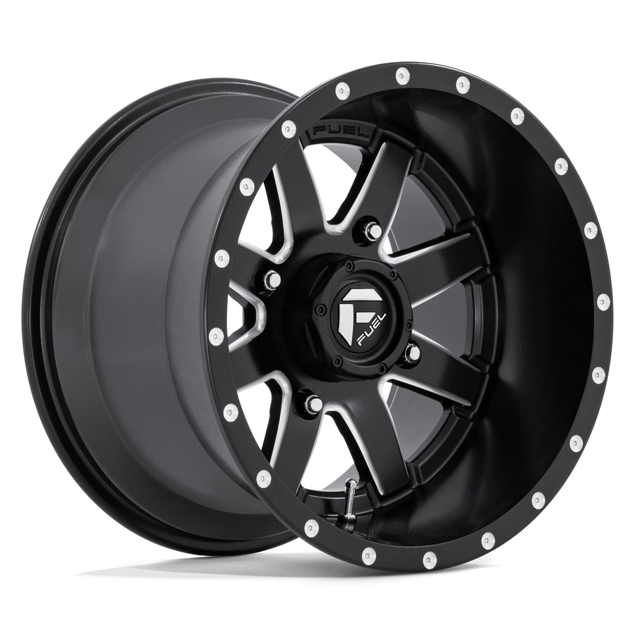 UTV Fuel D538 Maverick 26x7 4x136 +13mm Black/Milled Wheel Rim 26" Inch D5382670A644