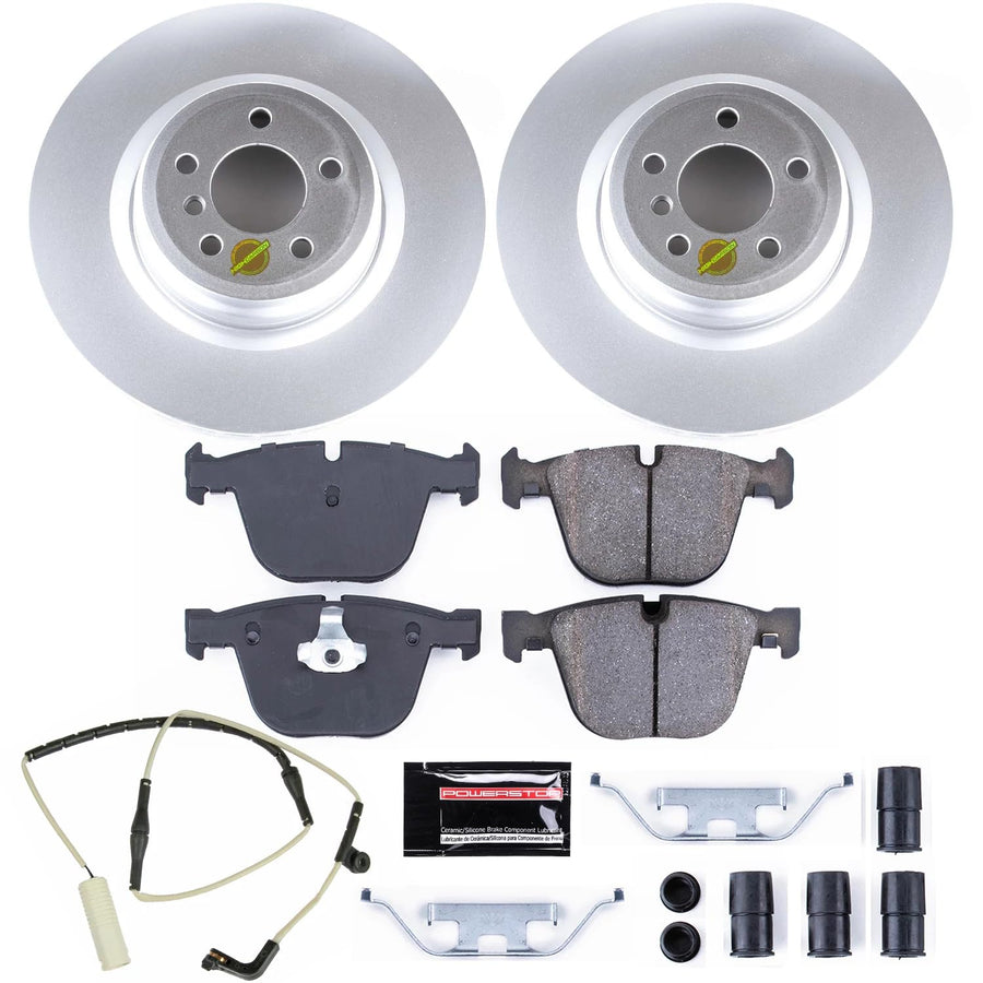 Coated Brake Rotor and Ceramic Brake Pads Power Stop CRK5690- Rear