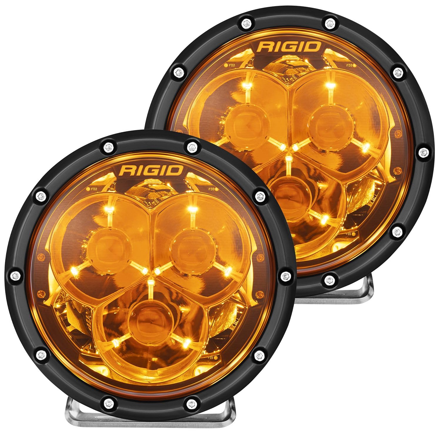 360-Series RIGID Industries 36212-6 Inch Laser Amber PRO with Precision Spot Optics and Amber Backlight