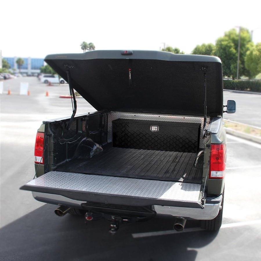 Truck Pickup Bed Spec-D Tuning Utility Chest Aluminum Black Tool Box Trailer Storage W/Lock Key 49x15x15