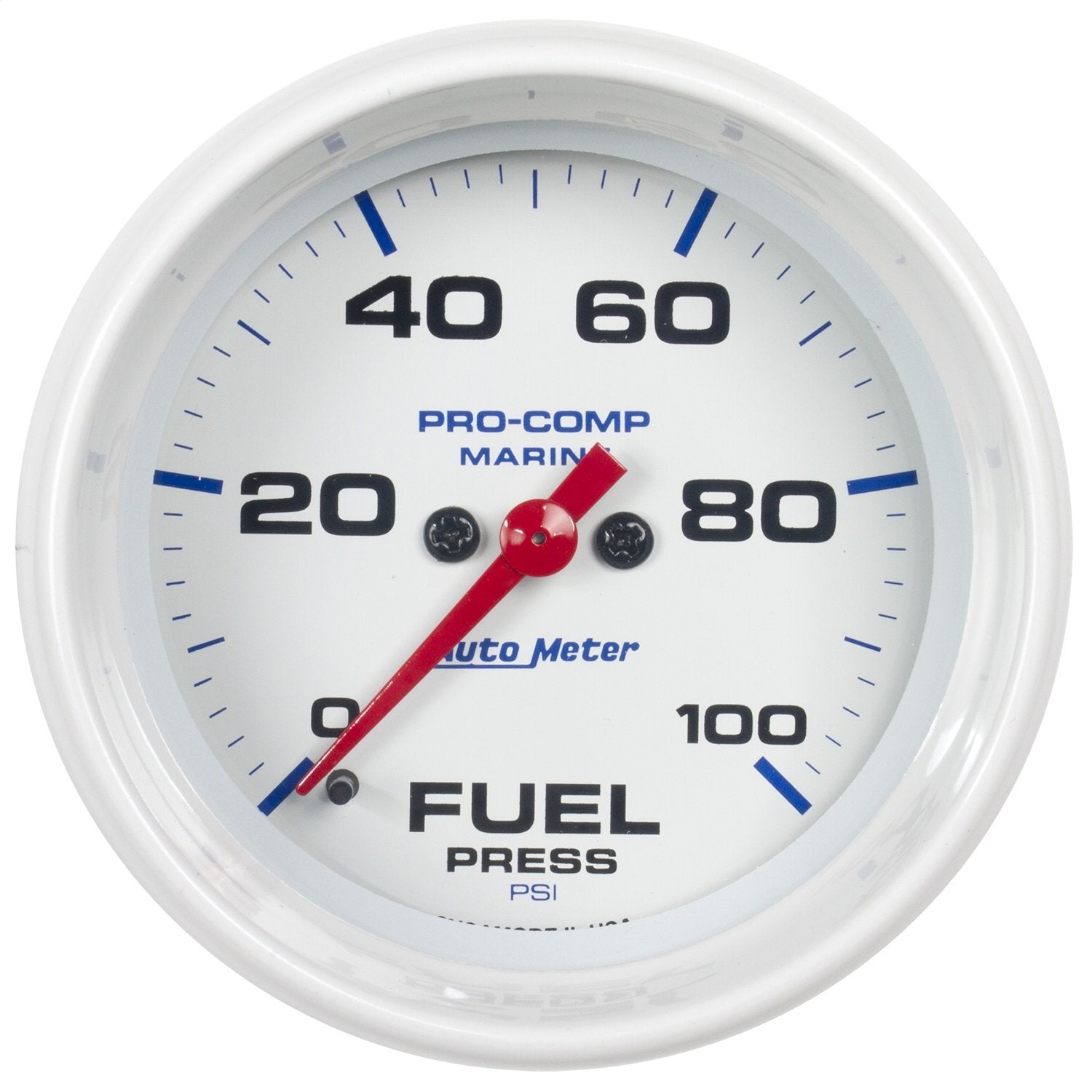 Fuel Pressure AutoMeter Gauge, 2 5/8", 100Psi, Digital Stepper Motor, Marine White (200851)