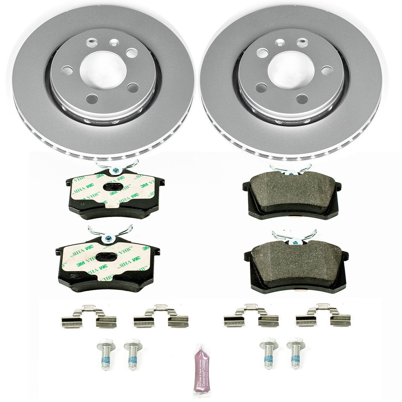 Power Stop ESK920 Euro-Stop Rear Brake Kit For Audi Volkswagen TT Quattro 2000-2006 | Volkswagen Golf 2002-2004 | Volkswagen Jetta 2004-2005 | Volkswagen R32 2004 [Vehicle Specific]