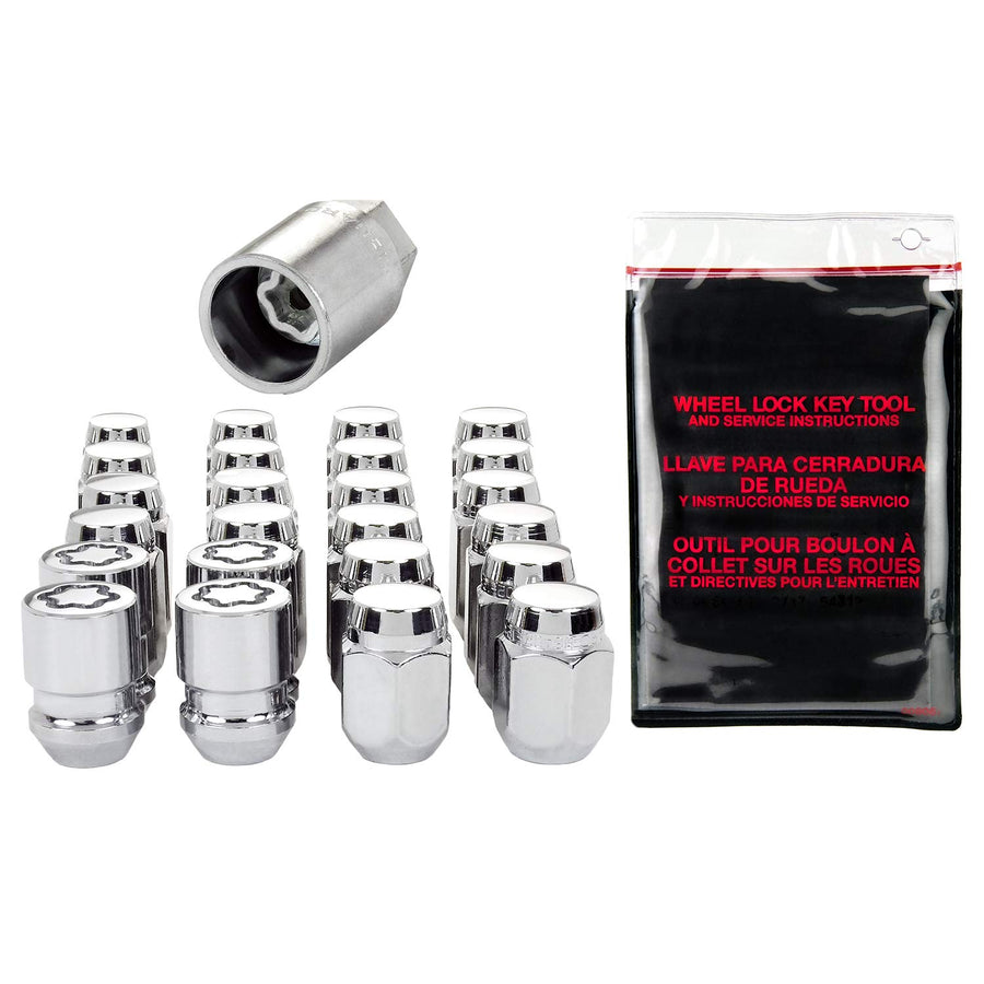 McGard Chrome Cone Seat Wheel Installation Kit 84654 (M12 x 1.25 Thread Size) - for 6 Lug Wheels,20 Lug Nuts / 4 Locks / 1 Key / 1 Storage Pouch