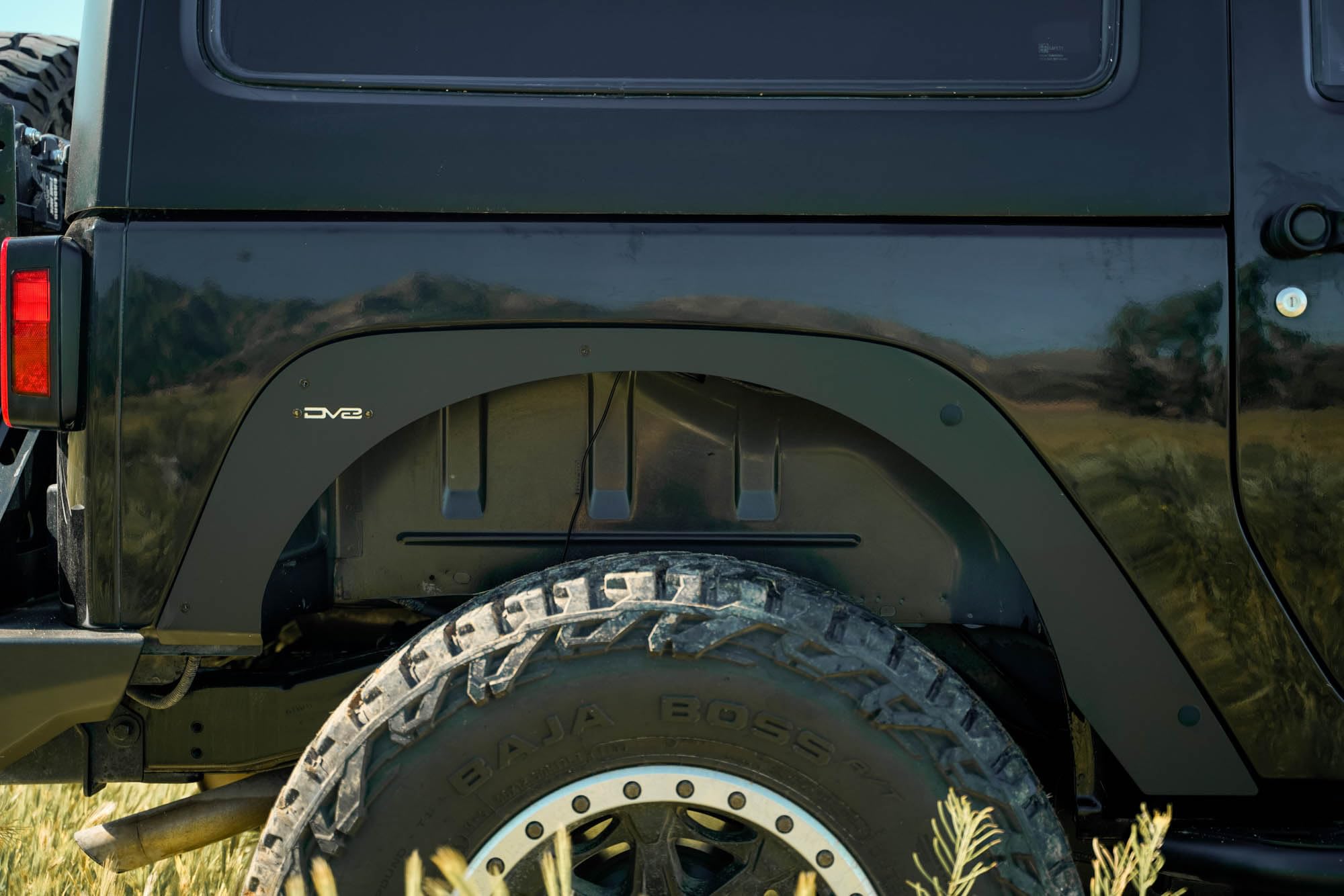 Fender Flare Deletes DV8 Offroad for 2007-2018 Jeep Wrangler JK | Offers Max Tire Clearance for Articulation | Included Plug & Play Amber Side Marker Lights | Micro-Texture Black Powder Coat | Steel