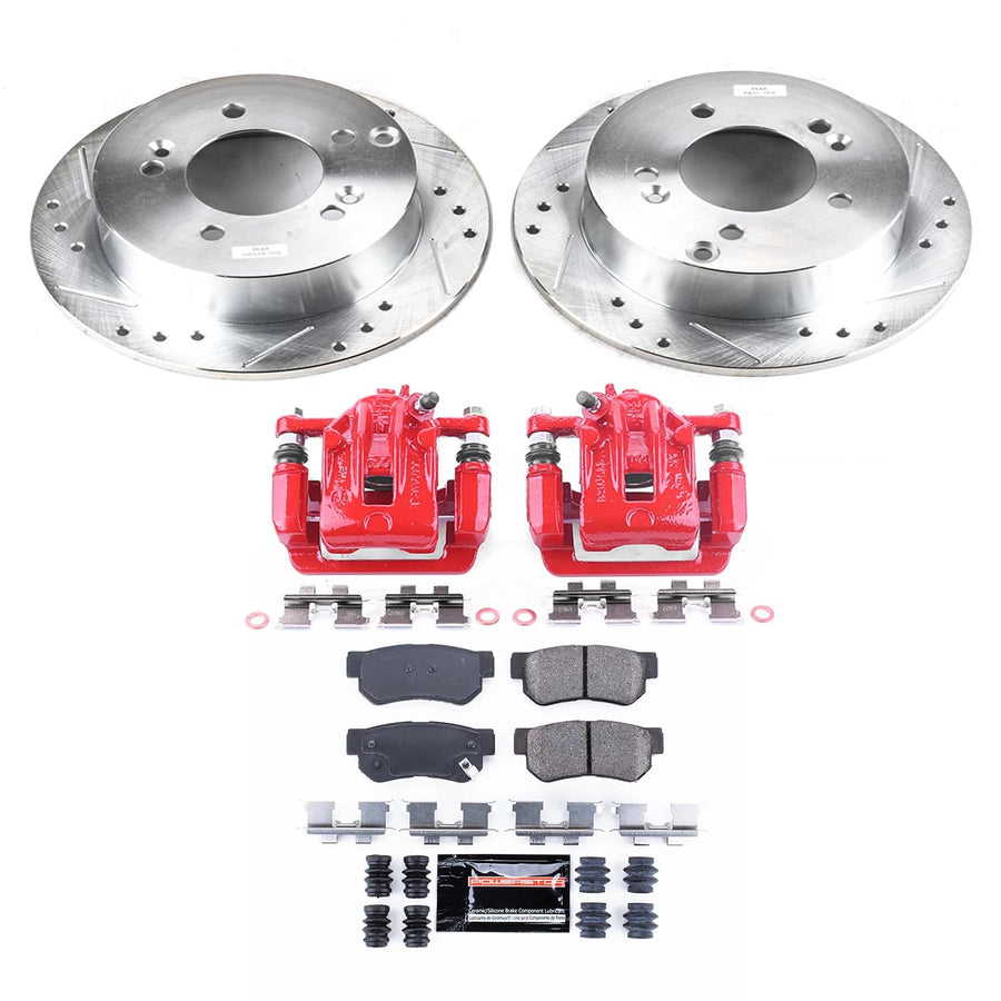 Power Stop KC5214 Z23 Evolution Sport Brake Upgrade Kit Rear with Powder Coated Calipers For Hyundai Sonata, Hyundai Tucson, Kia Optima, Kia Sportage [Model Specific]