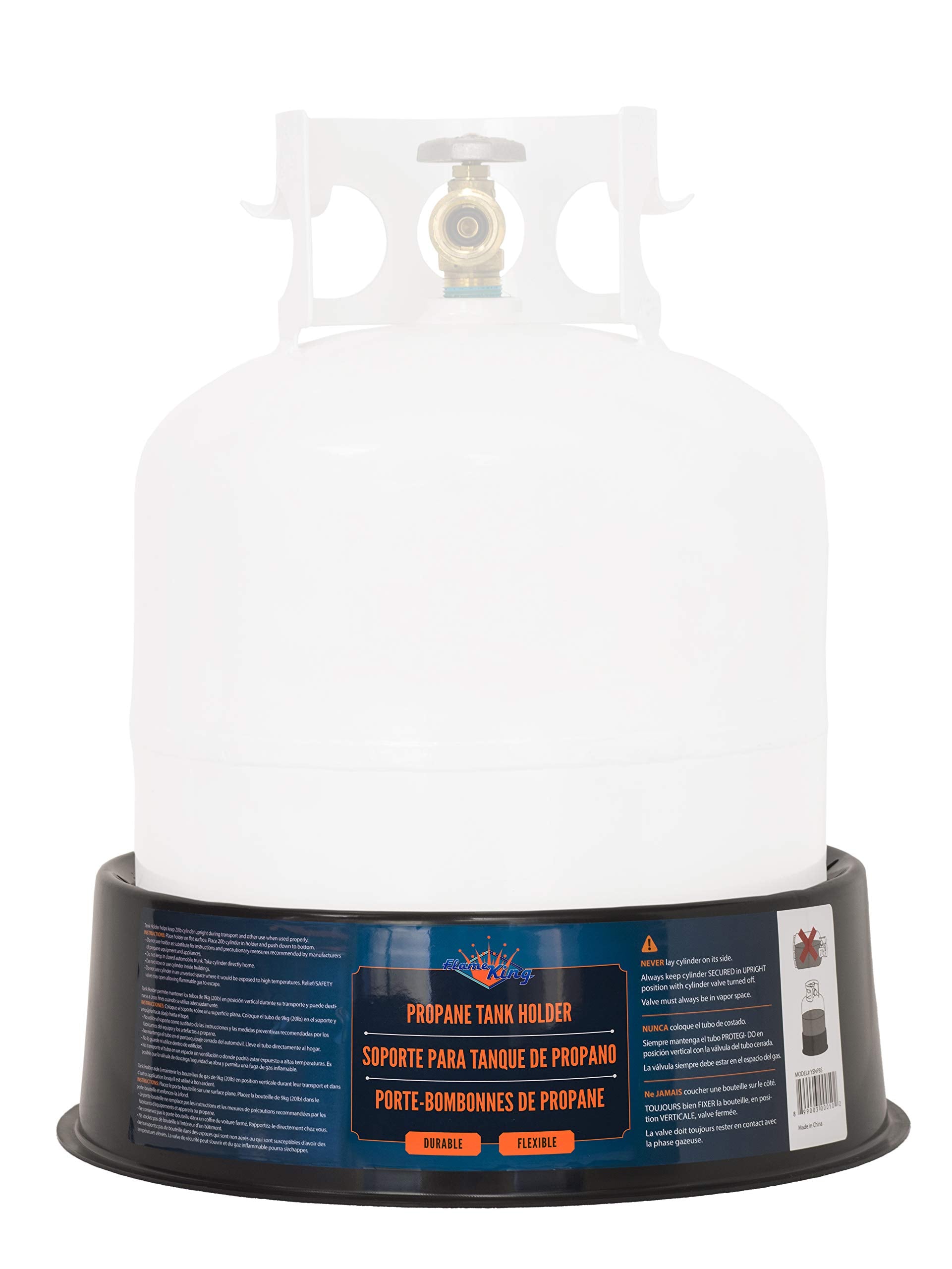 Flame King Propane Cylinder YSNPBS Base Stabilizer, Fits 20lb, 30lb, and 40lb Tanks, Black