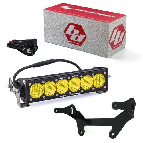 Baja Designs 10-inch OnX6+ LED Bar Shock Mount Kit for Can Am Maverick X3 2017-22 UTV (Driving/Combo; Amber)