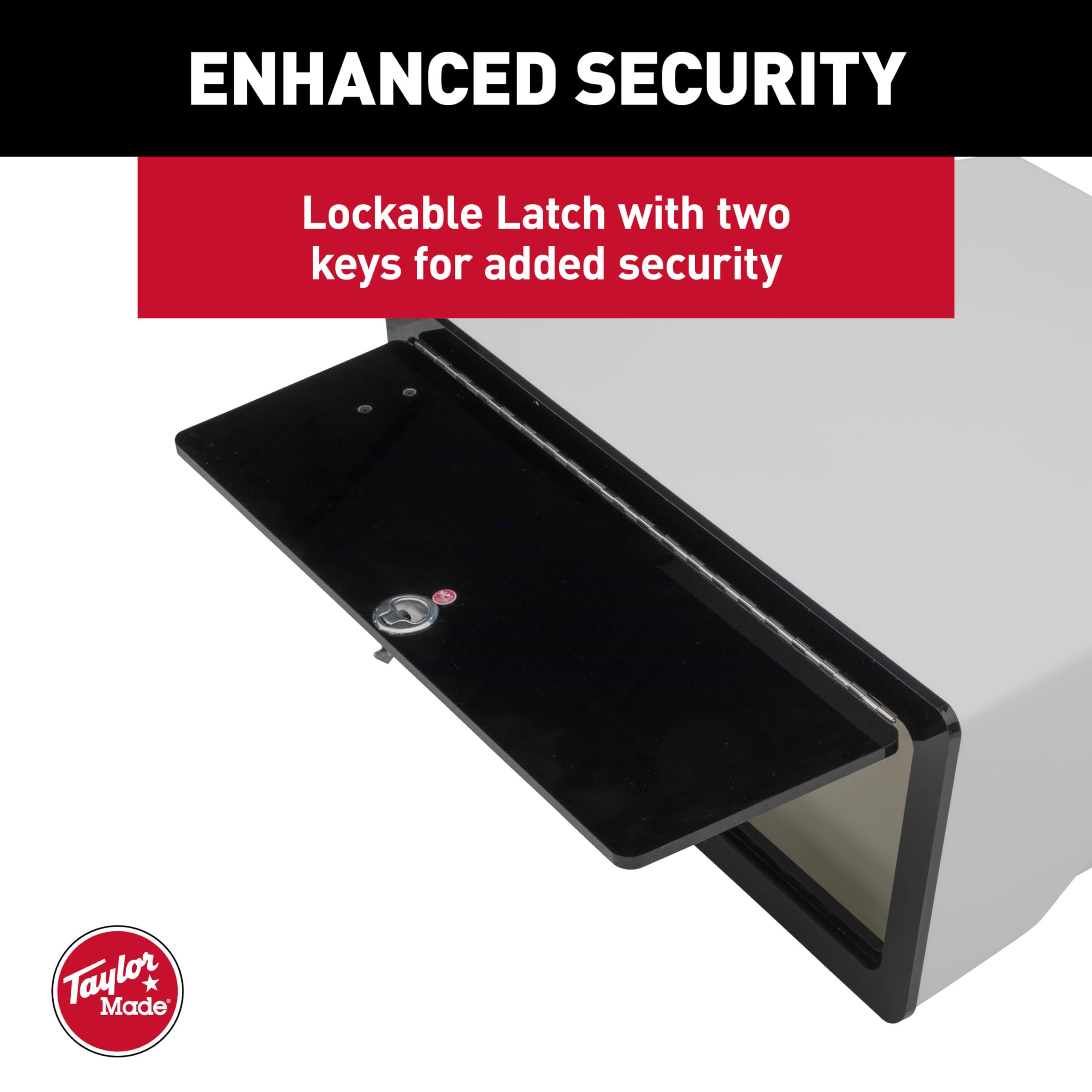 Electronics Box Taylor Made (27" W x 26" D x 10" T) for T-Top Boats, Watertight Plexiglass Door Panel, Stainless-Steel Lock, Corrosion-Resistant Hardware, Protects Valuables, White - 83558