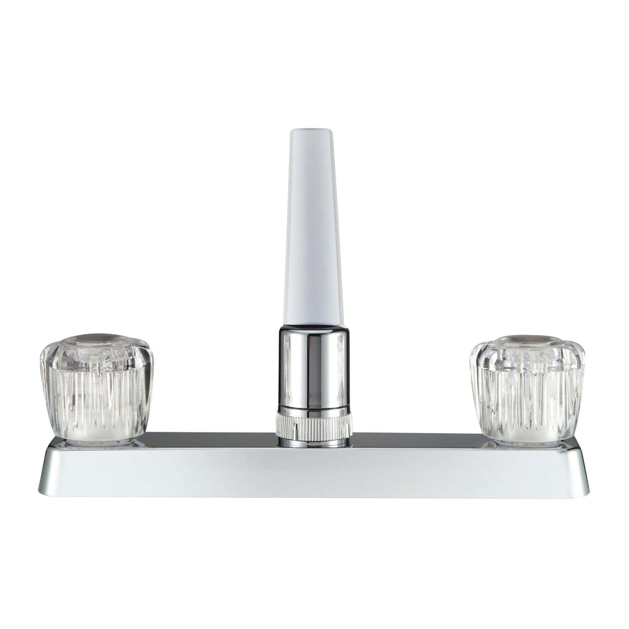 Dura Faucet RV Kitchen Sink Faucet DF-PK600A-CP with Crystal Acrylic Knobs (Chrome)