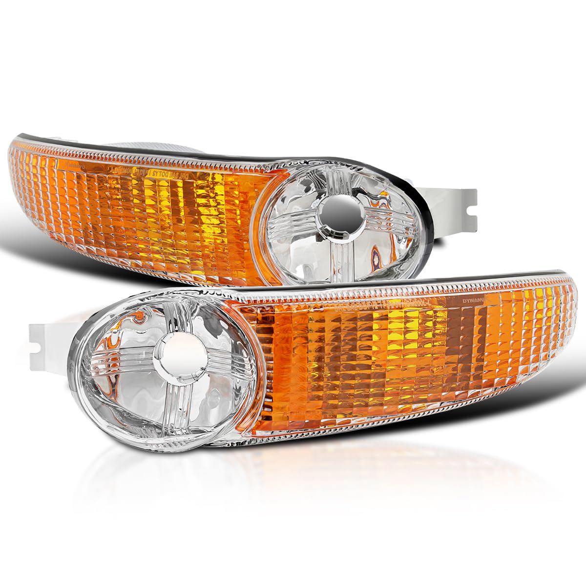 Chrome Bumper Lights SPEC-D TUNING Compatible with 2000-2006 GMC Sierra Yukon XL 1500, Left + Right Pair Lamp Assemblies