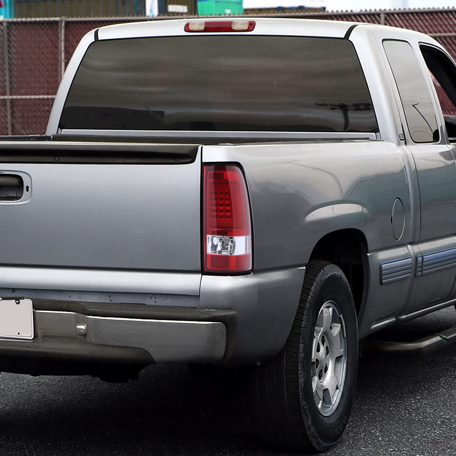 Red LED Bar Tail Lights SPEC-D TUNING Compatible with 1999-2002 Chevy Silverado GMC Sierra 1500/2500/3500 Models, Left + Right Pair Assembly
