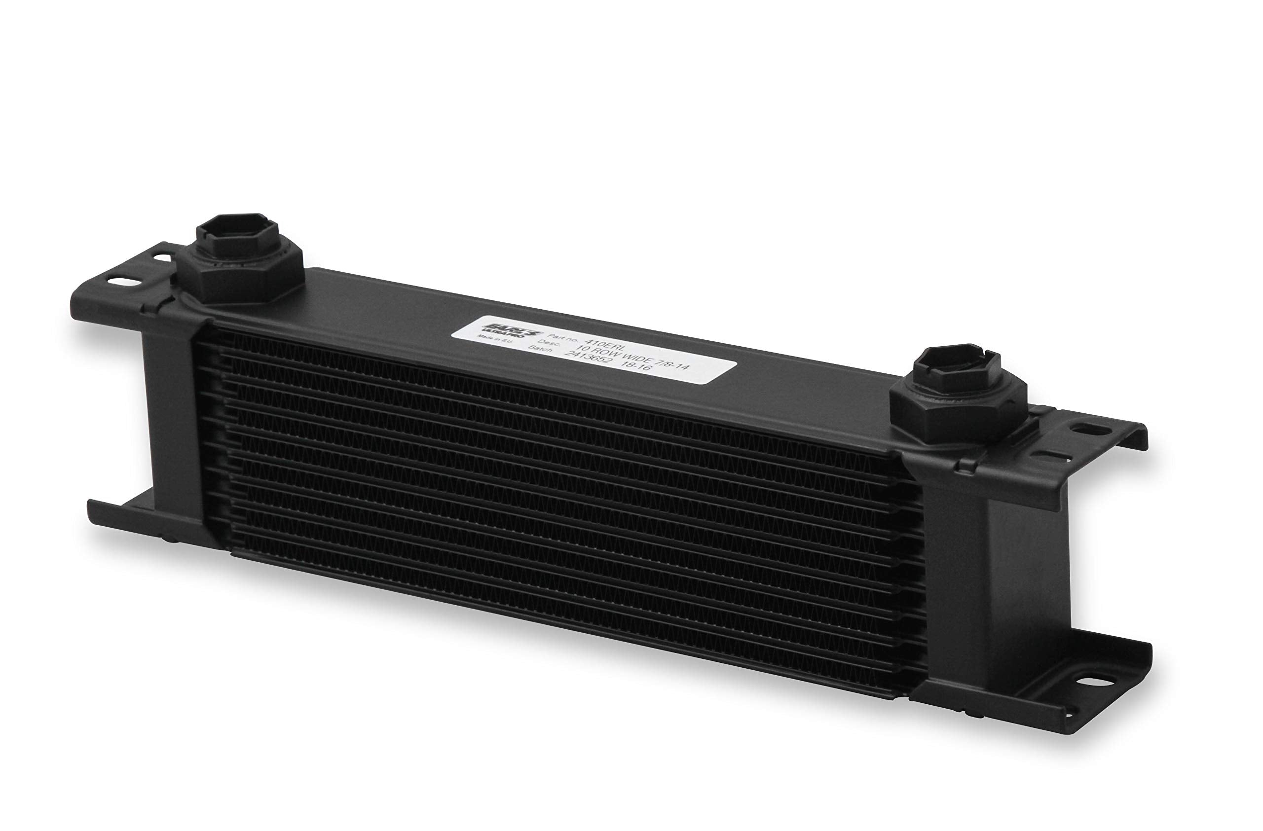 Earl's UltraPro 410ERL Oil Cooler - Black - 10 Rows - Wide Cooler - 10 O-Ring Boss Female Ports