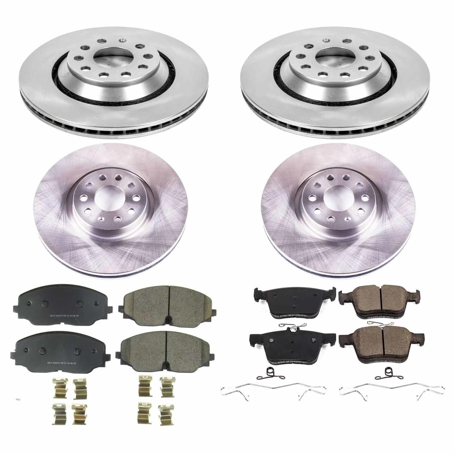 Power Stop Autospecialty KOE8118 Front and Rear Replacement Brake Kit-OE Brake Rotors & Ceramic Brake Pads