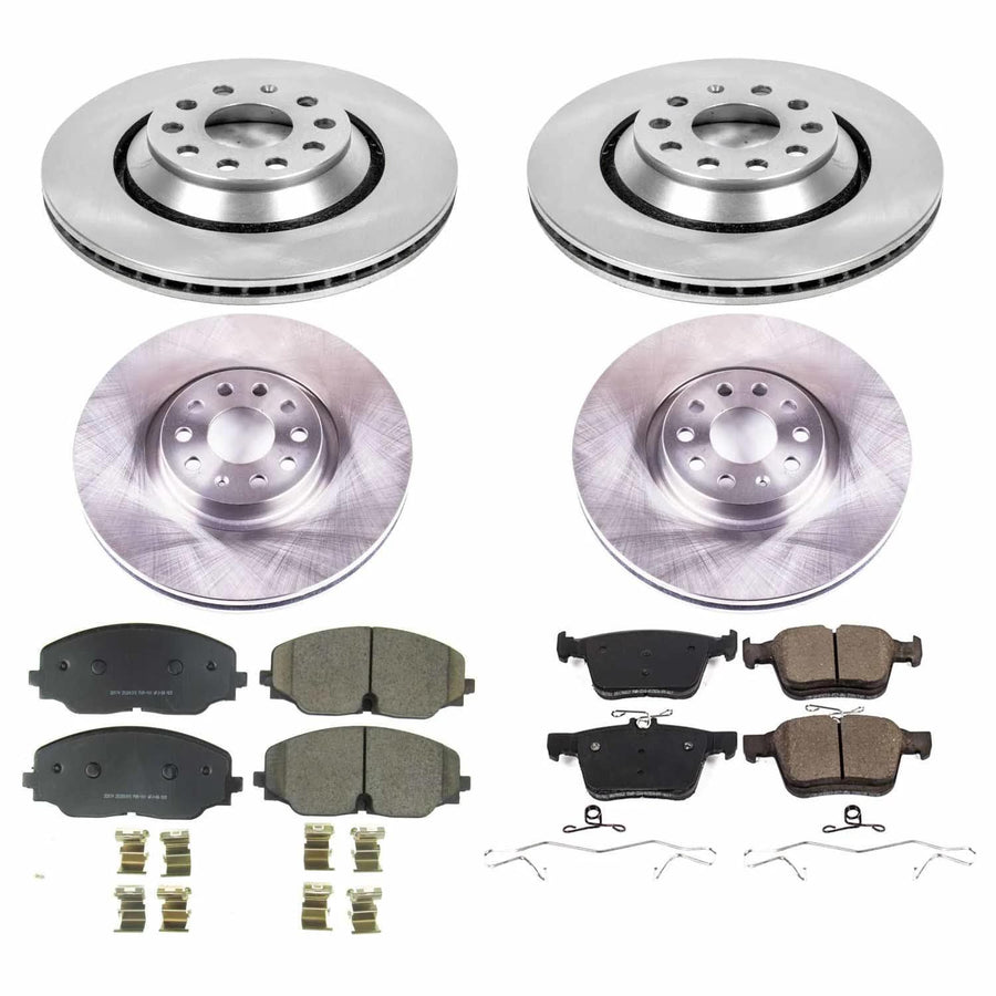 Power Stop Autospecialty KOE8118 Front and Rear Replacement Brake Kit-OE Brake Rotors & Ceramic Brake Pads
