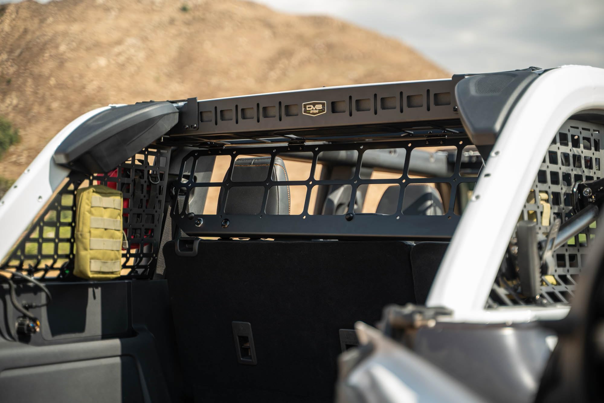 Dog Barrier DV8 Offroad for 2021-2025 Ford Bronco | Convenient Flip-Up Design | Push Button Locks | Rubber Isolators for Noise Reduction | Hardtop and Soft Top Compatible | Black Powder Coat | Steel