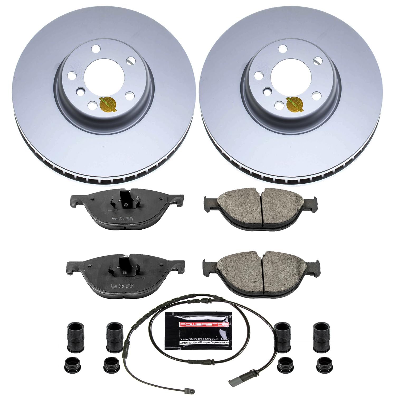 Power Stop Coated Rotor CRK6026 Front Brake Kit- Coated Brake Rotors & Z23 Carbon-Fiber Ceramic Brake Pads