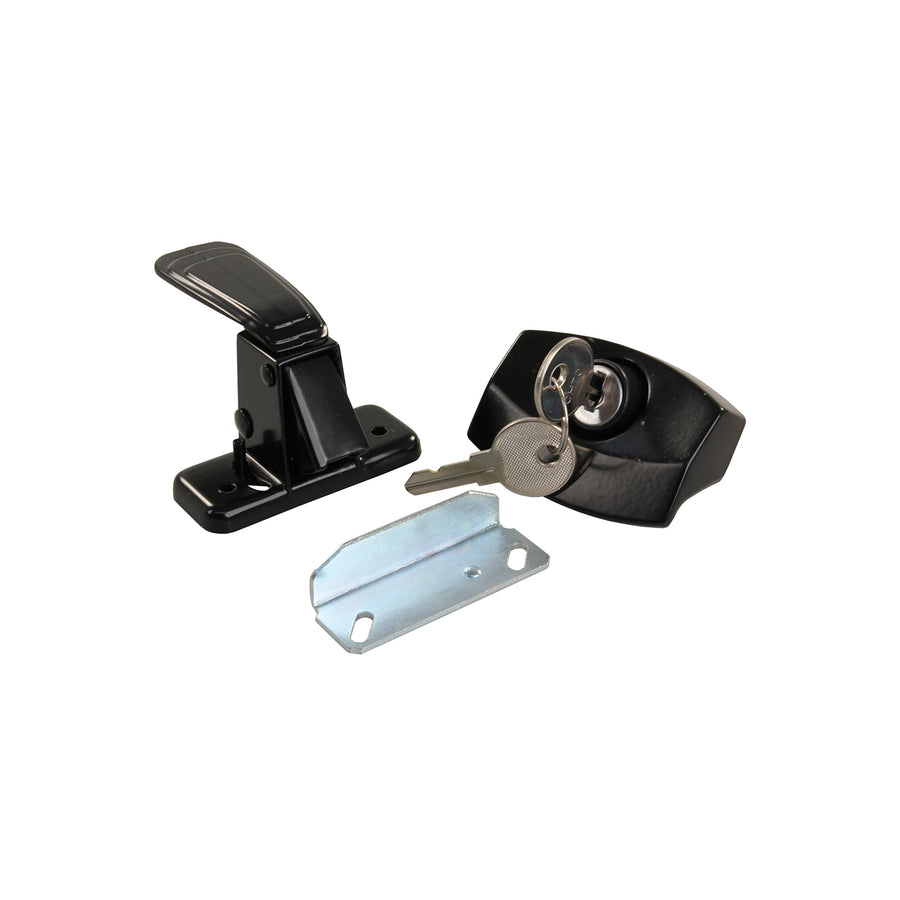 Black JR Products Locking Camper Door Latch 11675