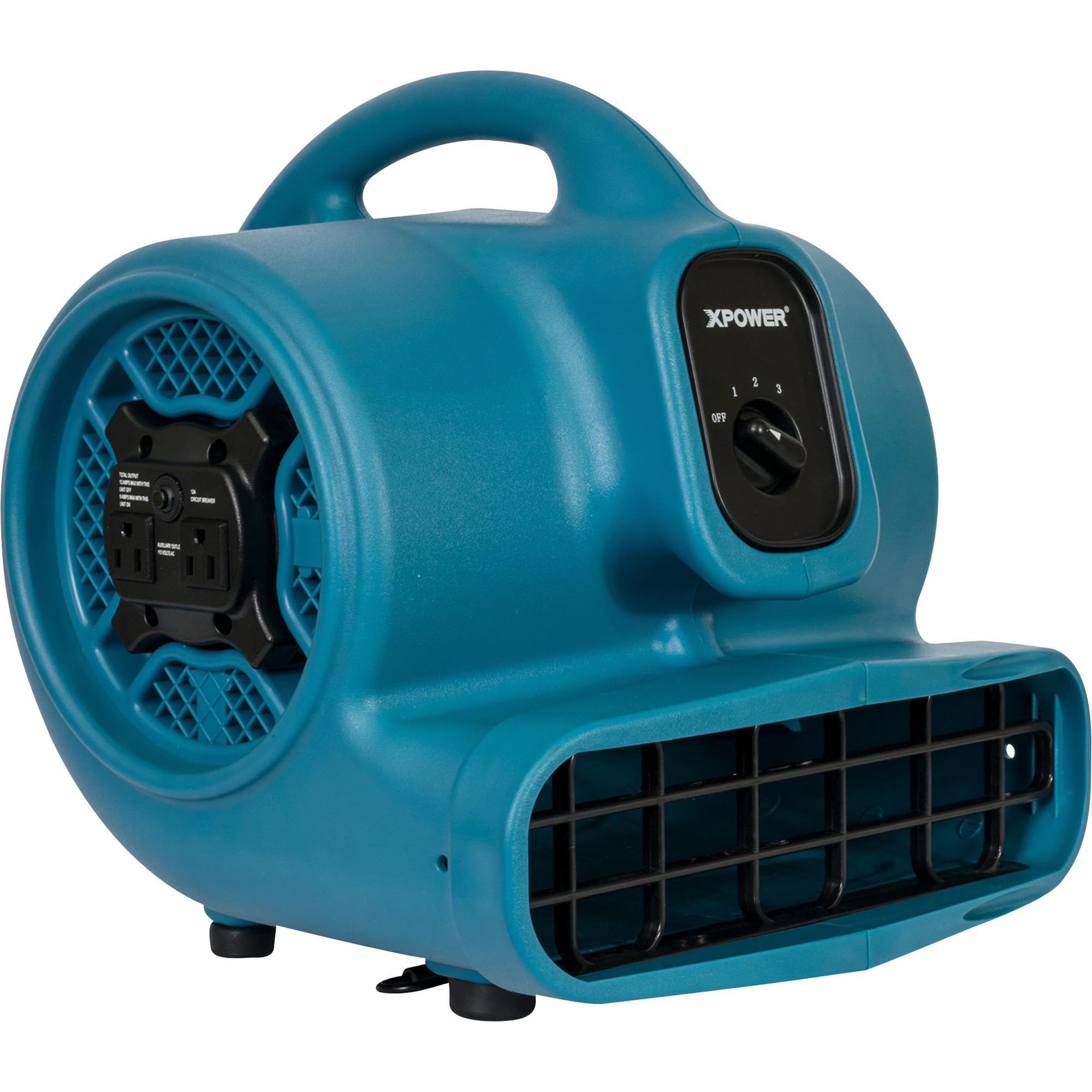 XPOWER 1/4 HP X-400A Pro 1600 CFM Centrifugal Air Mover, Carpet Dryer, Floor Fan, Blower, Daisy Chain, for Water Damage Restoration, Janitorial, Plumbing, Home Use, Blue