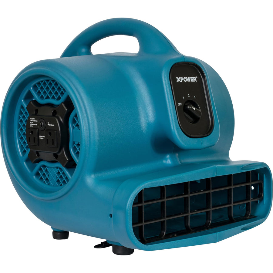XPOWER 1/4 HP X-400A Pro 1600 CFM Centrifugal Air Mover, Carpet Dryer, Floor Fan, Blower, Daisy Chain, for Water Damage Restoration, Janitorial, Plumbing, Home Use, Blue