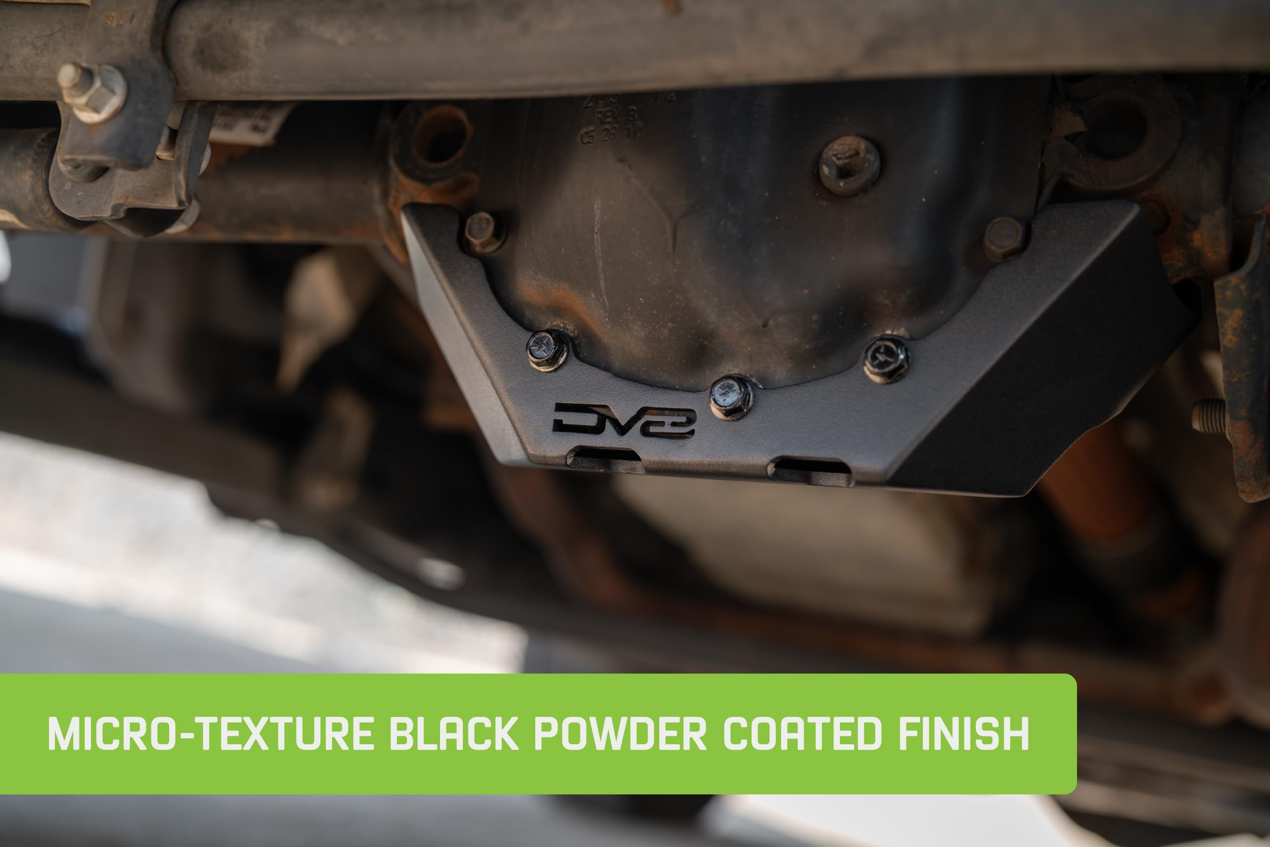 Front Differential Skid Plate DV8 Offroad for 2007-2018 Jeep Wrangler JK with Dana 30 Front Axle | Pinion Skid to Prevent Getting Hung Up on Rocks & Uneven Terrain | Durable Steel Design | Powder Coat