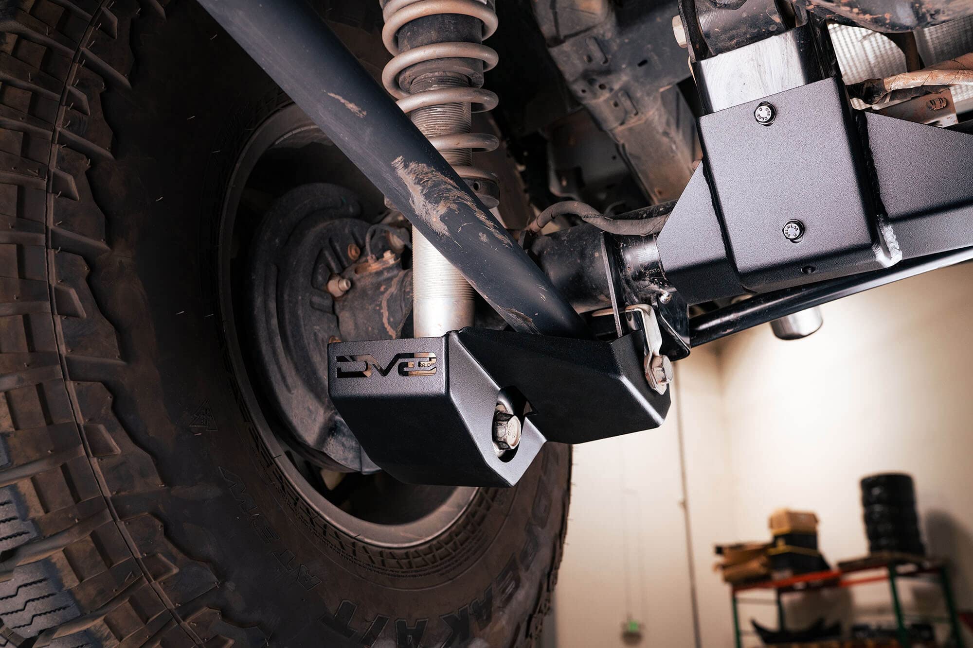 Rear Shock Guard Skid Plates DV8 Offroad for 2021-2025 Ford Bronco | Compatible with Various Shocks | Off-Road Shock Protection | Quick & Easy Installation