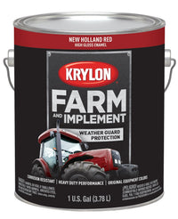 Krylon Brush On-Paint Farm & Implement, High Gloss, New Holland Red, 1 Gallon