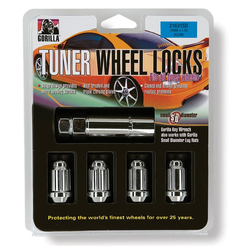 Small Diameter Gorilla Automotive 21631SD Wheel Locks (12mm x 1.50 Thread Size)