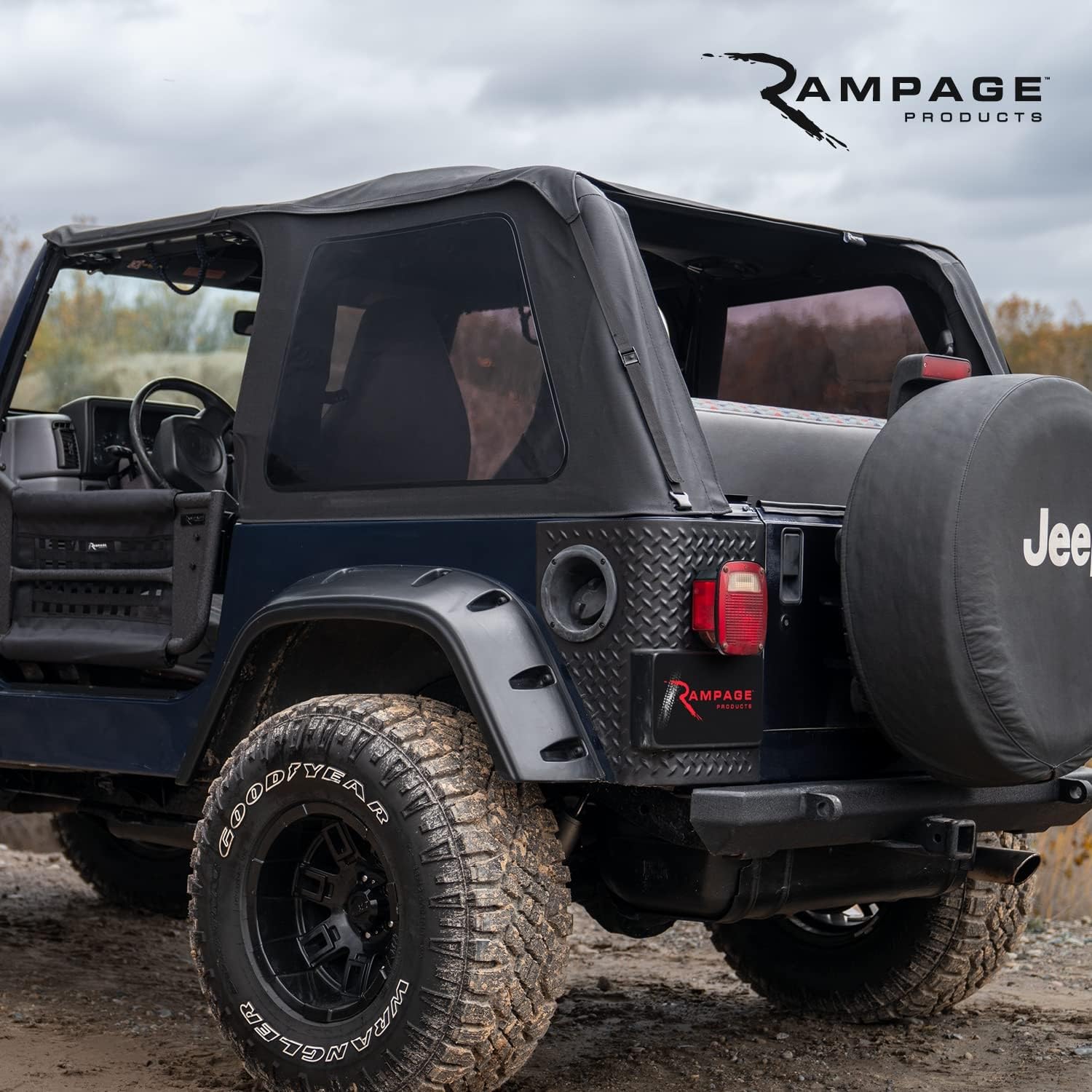 Rampage Frameless Trail Top RAMPAGE PRODUCTS | Vinyl, Spice Denim Color with Tinted Windows | 109517 | Fits 1997 - 2006 Jeep Wrangler TJ