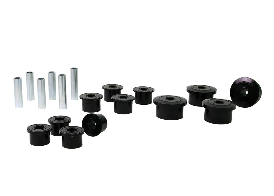 Whiteline W73819 Compatible Rear Leaf Spring and Shackle Bushing Kit with 86-99 Comanche, Cherokee
