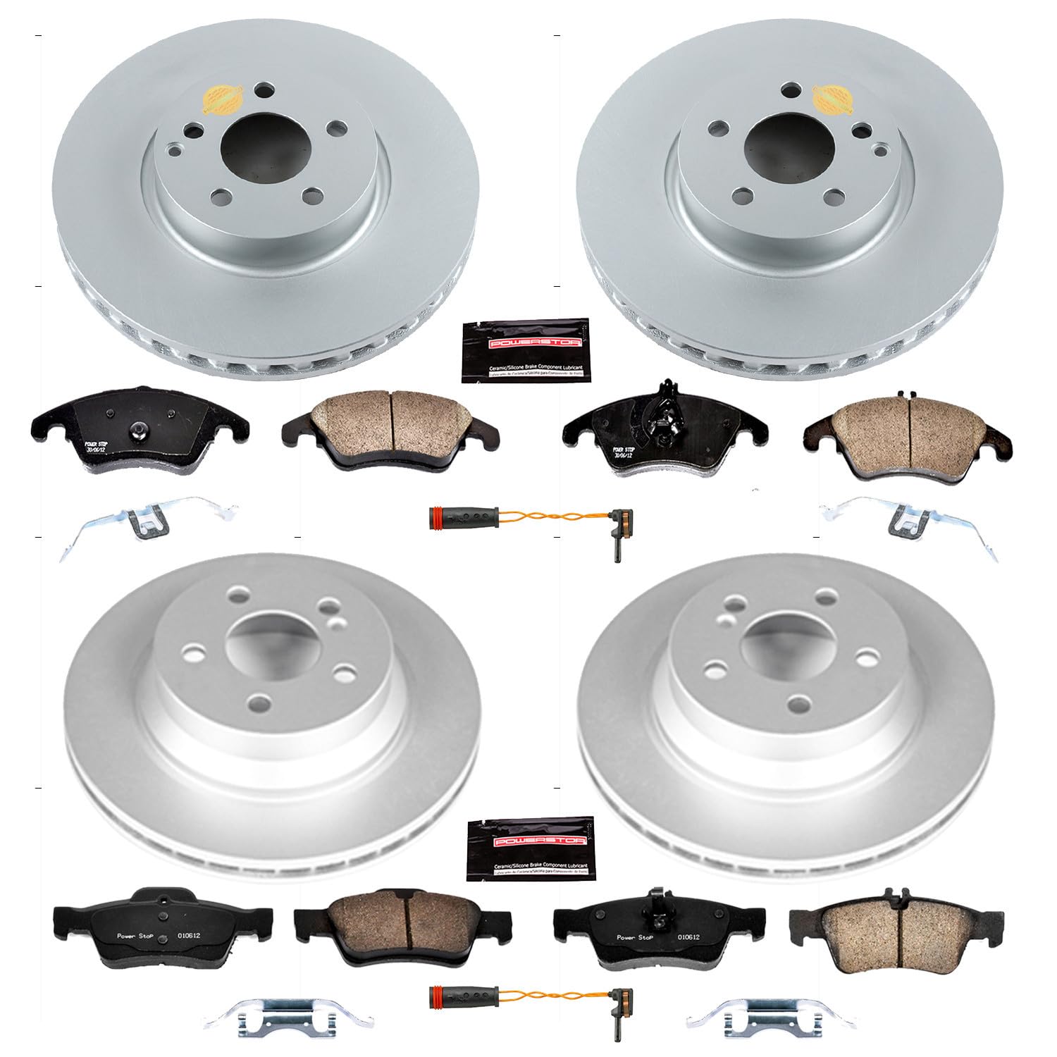 Power Stop CRK7616 Z23 Evolution Geomet Coated Brake Kit Front and Rear For Mercedes-Benz E350 2010-2016, Mercedes-Benz E400 2013-2016 [Model Specific]