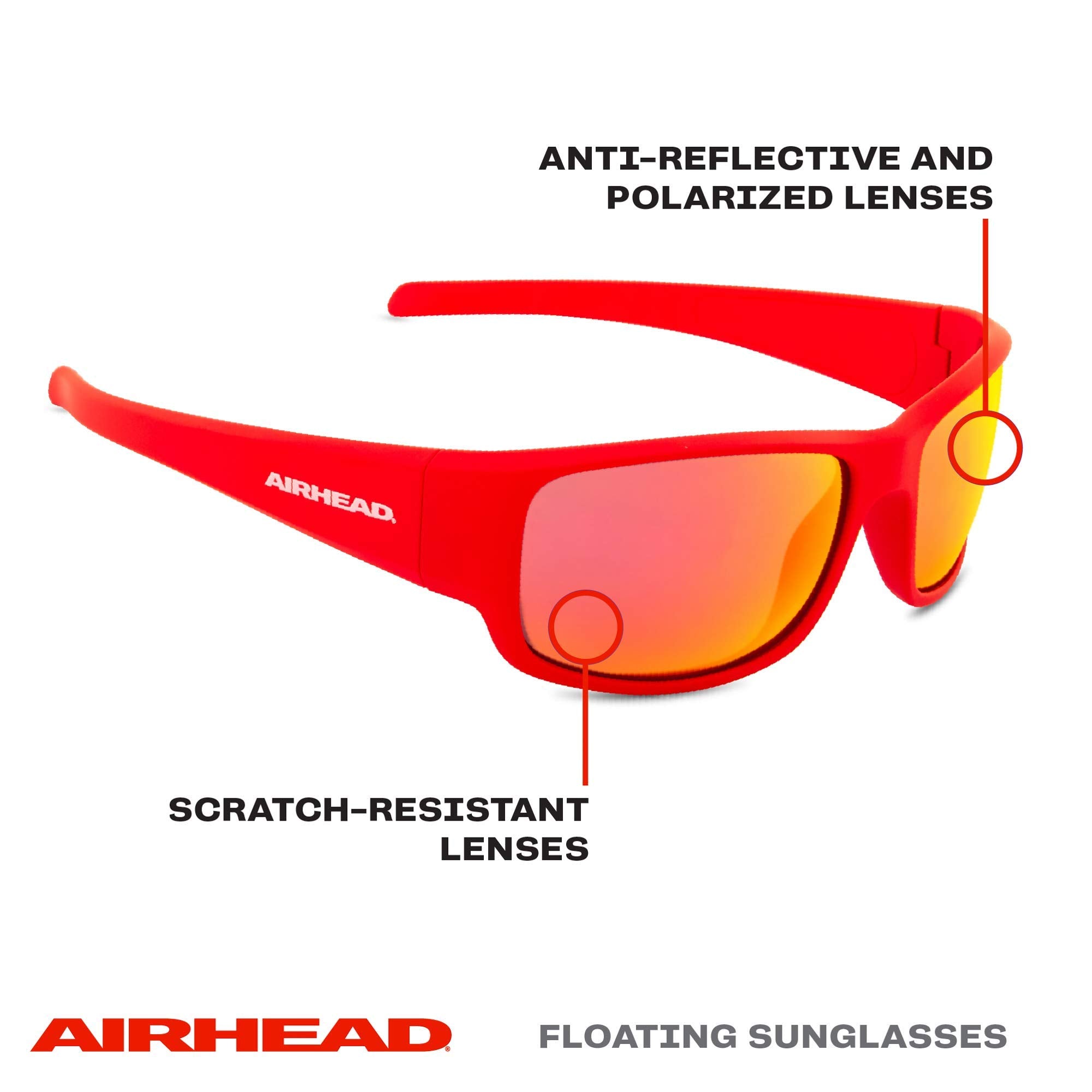 Adult AIRHEAD Sport Round Sunglasses, Red