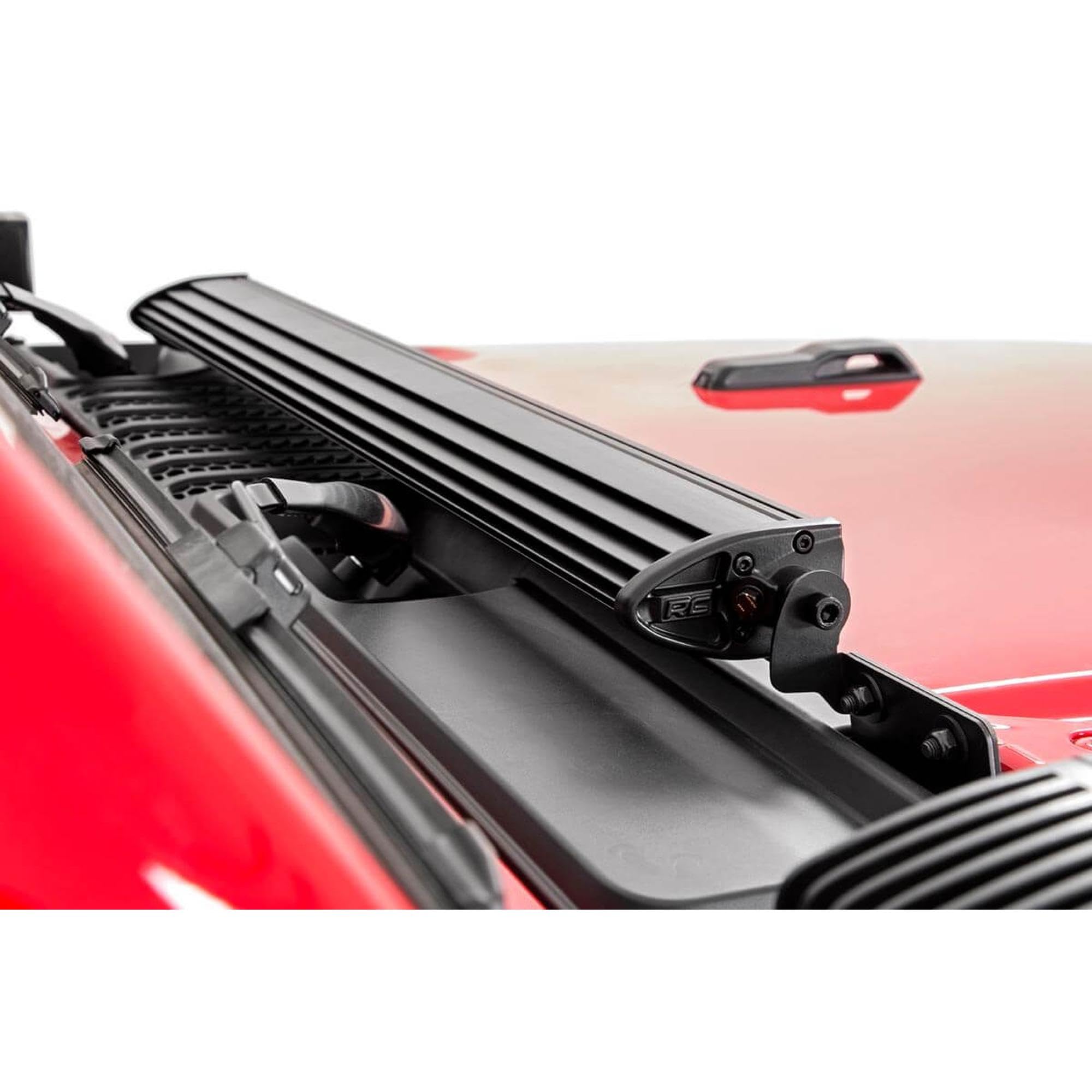30" Rough Country LED Light Bar Kit for Jeep Wrangler JL & Gladiator JT (2018-2025) - Hood Mount, 165W Spectrum Series, 14,850 Lumens, Combo Spot & Flood Beam