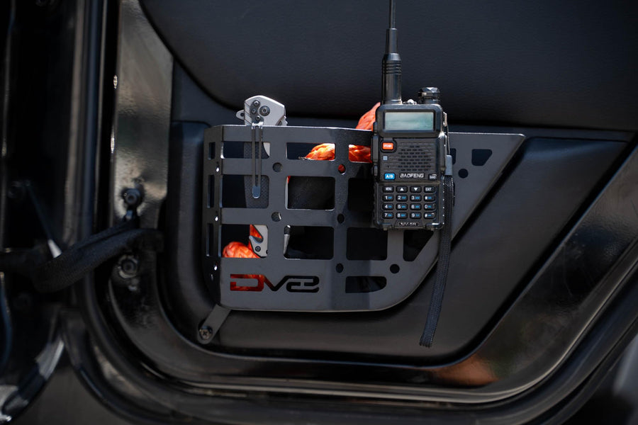 Rear Door Pocket Molle Panels DV8 Offroad for 2011-2018 Jeep Wrangler JK | Replaces The Weak Factory Netting | Molle Panel Design for Multiple Mounting Solutions | Sold as a Pair