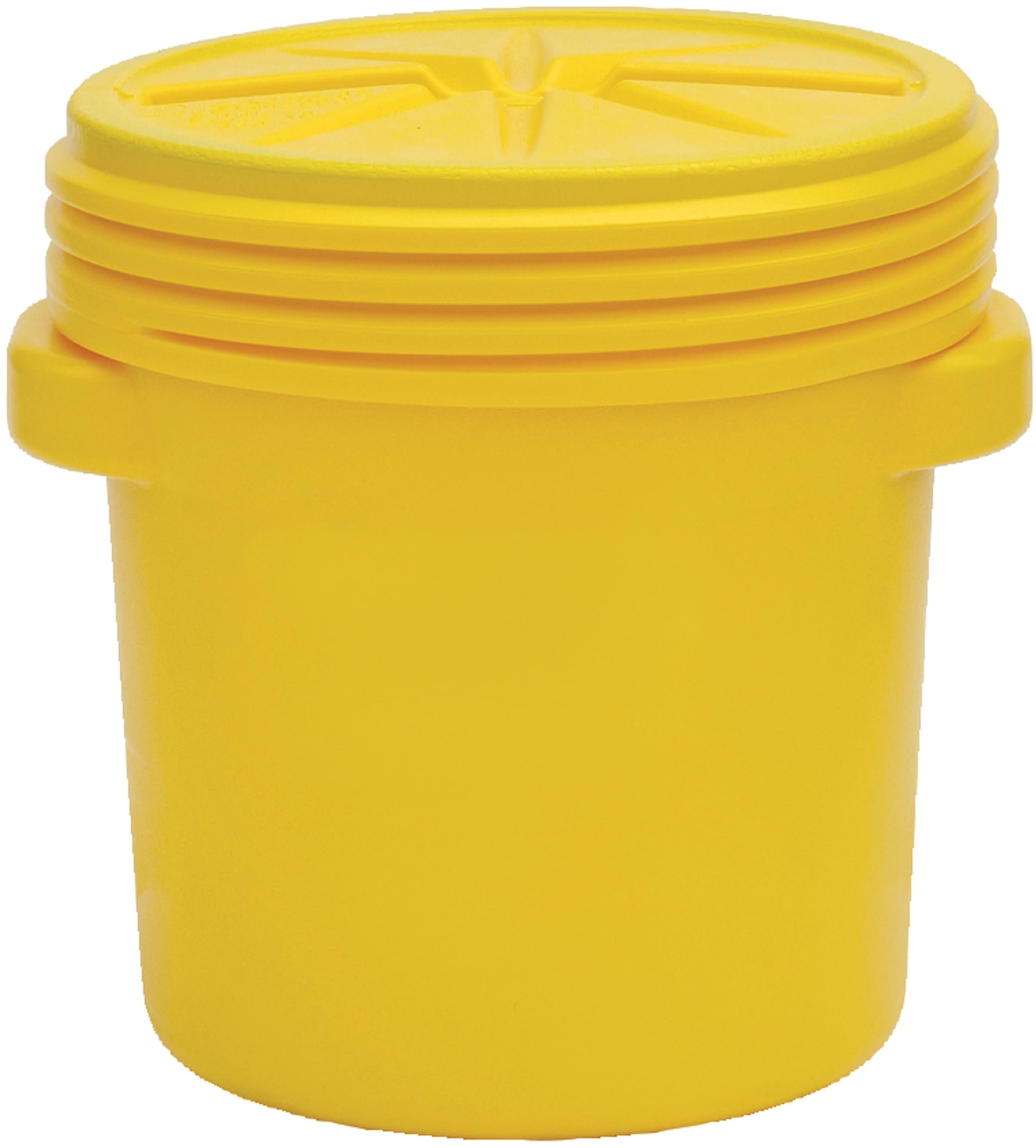 20 Gallon Eagle Plastic Drum with Lid, Screw-On Lid, 20.8"x20.4", Lab Pack Drum Made of Durable, Lightweight HDPE, Withstands Weather and Chemicals, Made in USA, Yellow, 1650