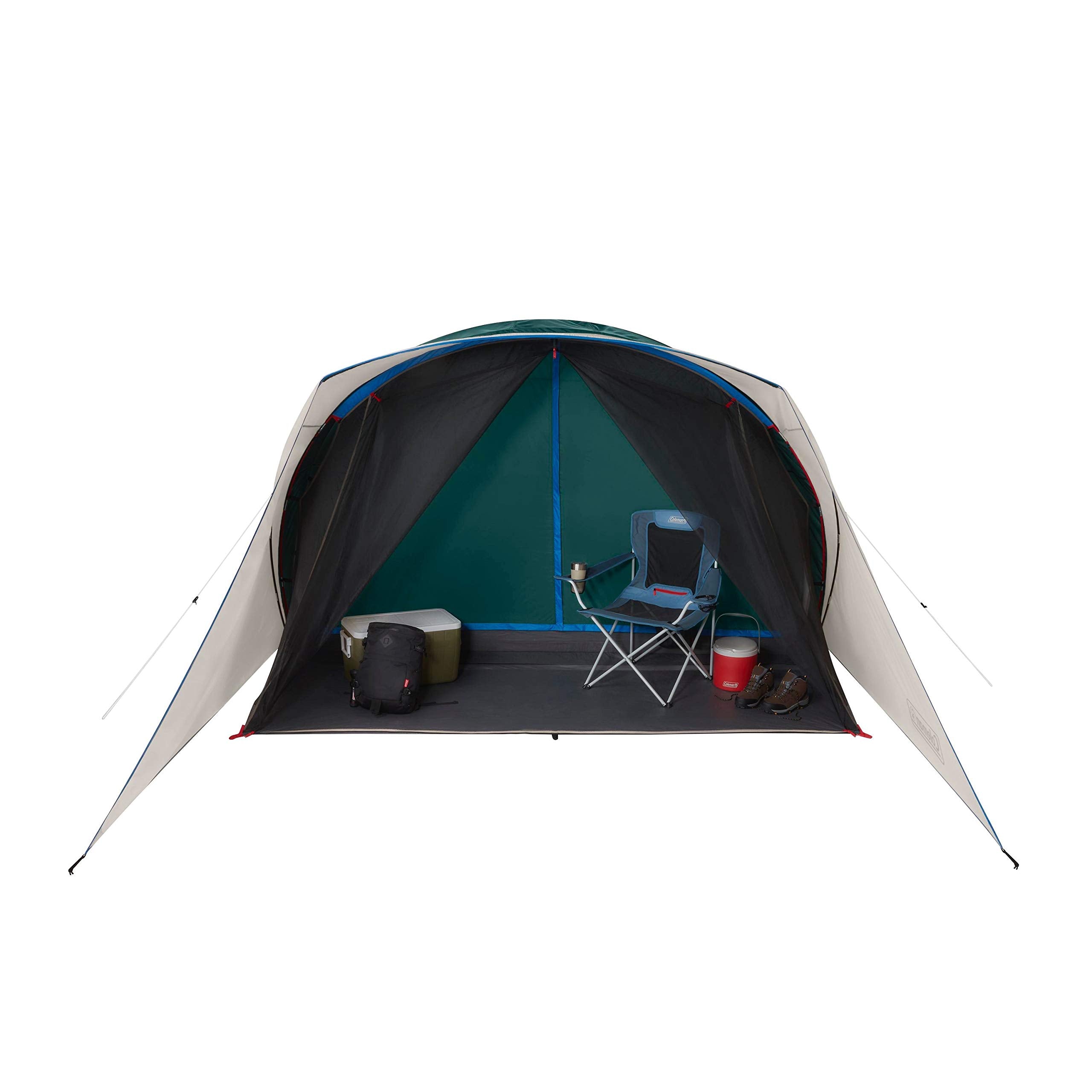 Coleman Camping Tent with Screened Porch, 4/6 Person Weatherproof Cabin Tent with Enclosed Screened Porch Option, Includes Rainfly, Carry Bag, Extra Storage, and 10 Minute Setup